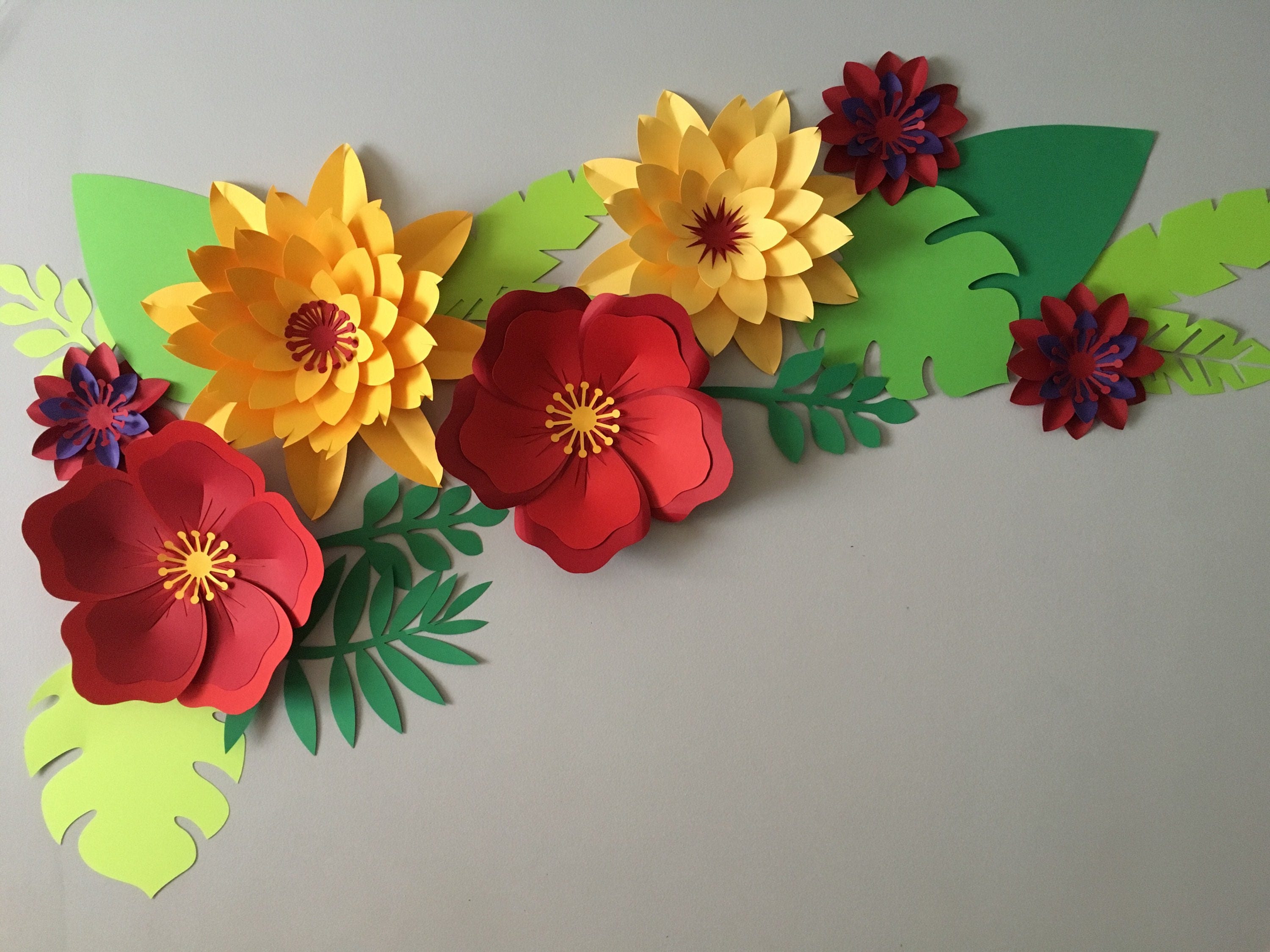 Large Tropical paper flower backdrop/ nursery paper flower