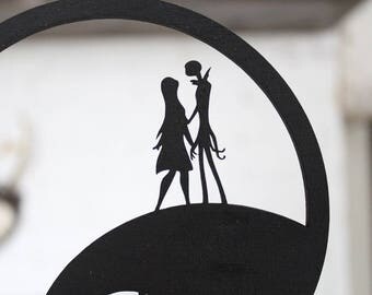 Jack and Sally Halloween Cake Topper