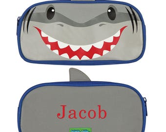 Shark Personalized Pencil Pouch, pencil case, school supplies, gifts for kids, printed, zipper, carrying case, boys -gfyV00031
