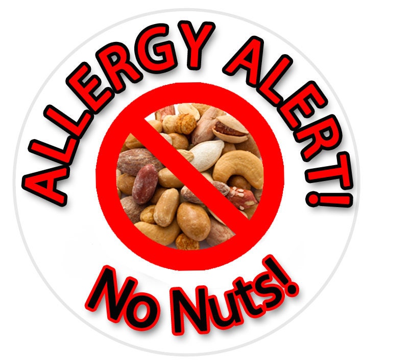 Geen noten Sticker allergie Sticker noten allergie Sticker