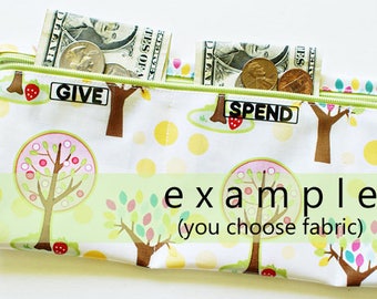 Kids Give Save Spend cash envelopes kids budget wallet set