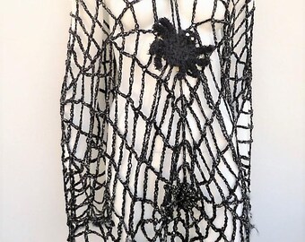 Crochet Poncho Cape Capelet. Women Poncho Shawl, Halloween Clothing Plus Size Spider Web Costume Charlotte's Web, Maternity Halloween
