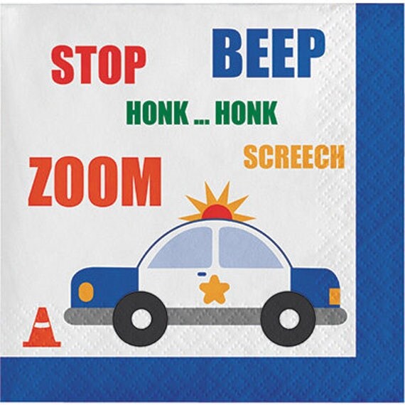 Traffic Jam Beverage Napkins, Cars and Trucks Paper Napkins, Vehicles Dinnerware Il_570xn