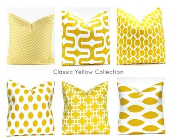 15% Off Sale SALE Decorative Yellow Pillows Light Yellow Pillow Throw Pillow covers Housewares Home Decor Print on both sides Chain Bright y