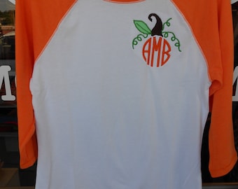 Halloween Shirt Pumpkin Design Font shown Natural Circle