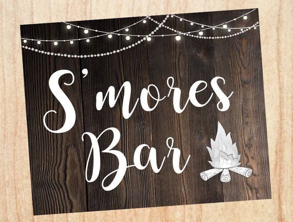 S'mores sign. wedding smores rustic sign. PRINTABLE