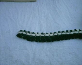 WOOL FRINGED black and white stripe