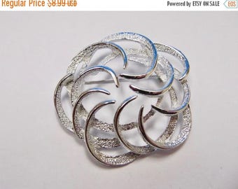 ON SALE SARAH Coventry Vintage Dual Textured Swirling Design Pin Item K # 638