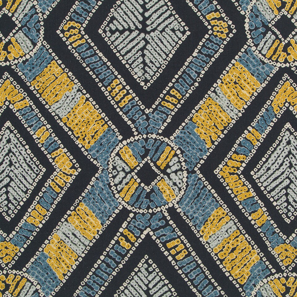 Navy Yellow Upholstery Fabric Modern Blue Yellow Curtains