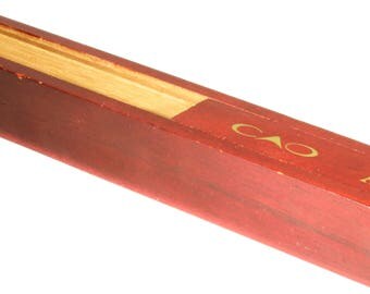 Small Wooden CAO America Anthem Singal Cigar Box - Wood Red and Gold Small Cigar Box - Personal Individual Cigar Box - Pencil Box