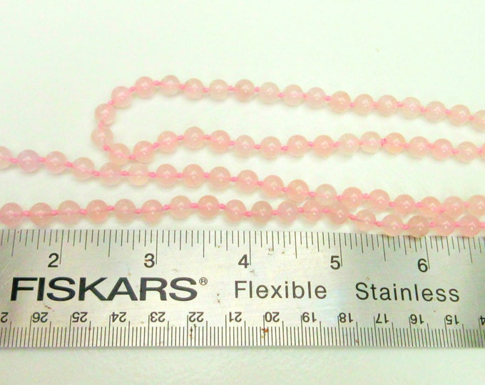 Rose Quartz Bead necklace - pink polished gemstone beads