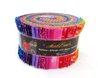 Clothworks, Laurel Burch, Rainbow, Jelly Roll Fabric Pack