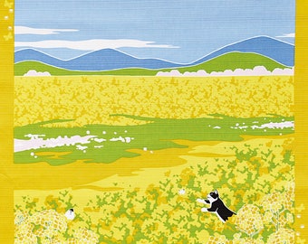Cat in the Field Mustard Japanese Furoshiki Wrapping Cloth Small Buy other items together for BETTER price.