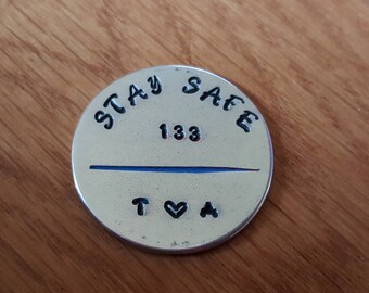 be safe stay safe challenge coin police officer law enforcement graduation gift Thin Blue Line gift for LEO firefighter coin red or blue