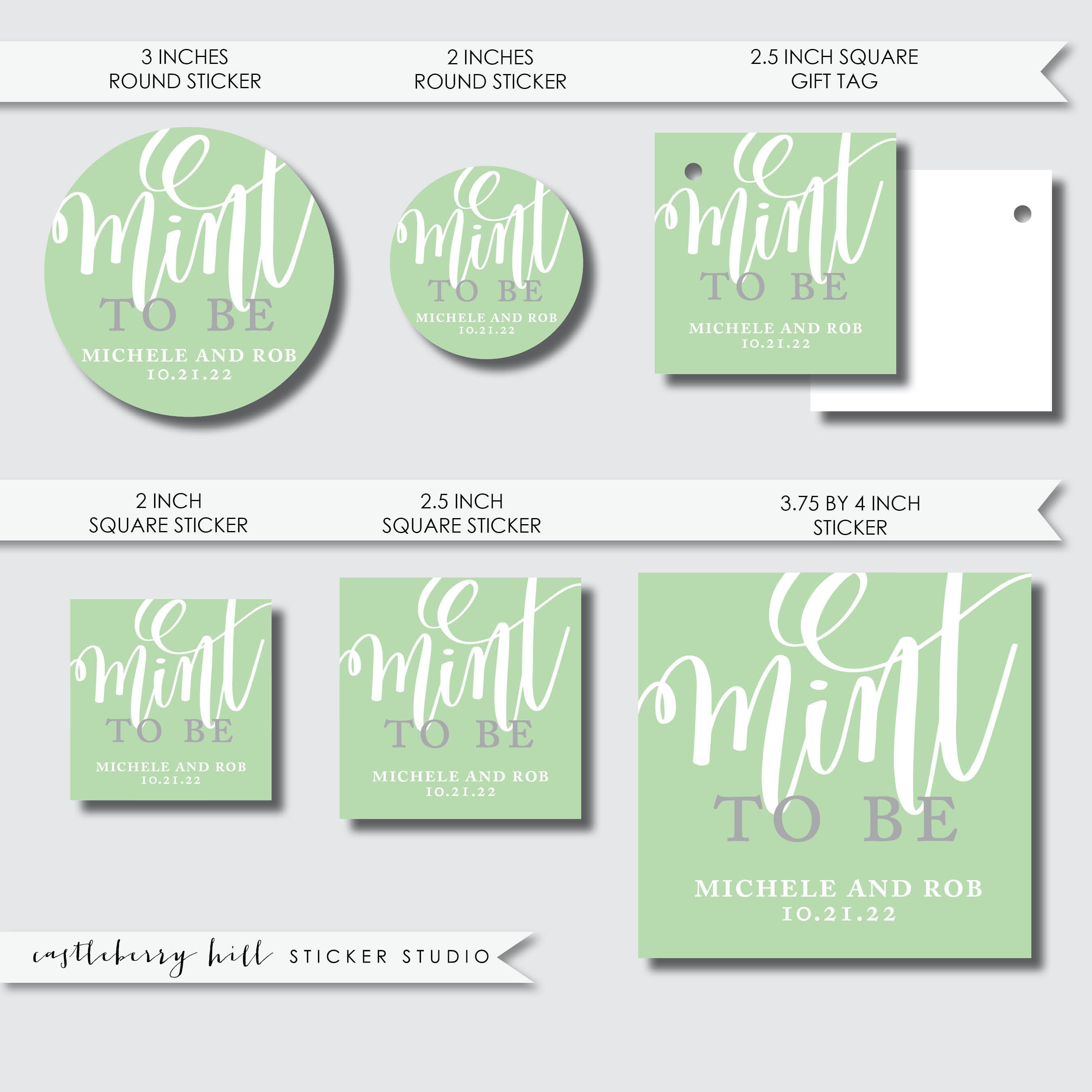 Mint to be stickers, mint to be labels, mint wedding favors, mint ...
