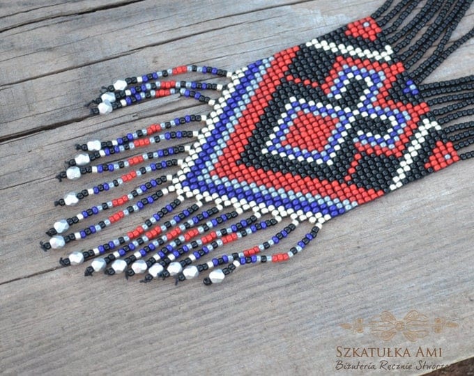 fringe necklace, ukrainian necklace, ethnic necklace, kuchi necklace, gerdan necklace, long bead necklace, chandelier necklace, seed bead