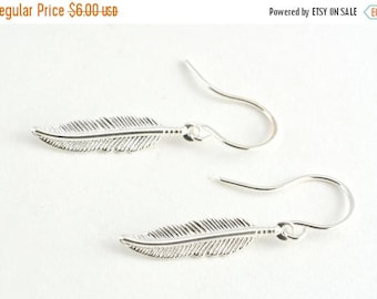 25% OFF SALE Tiny Silver Feather Earrings, Silver Feather Earrings, Bird Feather Earrings, 5 Dollar Gifts