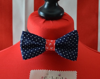 Papillon Sailor Love-dots blue base with Anchors