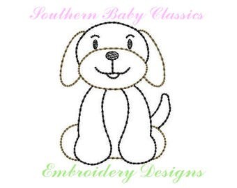 Hound Dog Vintage Bean Quick Stitch Line Work Design File for Embroidery Machine Instant Download Cute Baby Boy Girl Tennessee