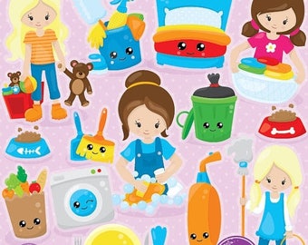 80% OFF SALE 80 Percent 0FF Sale Chore clipart commercial use, chore chart vector graphics, digital clip art, digital images - Cl1030