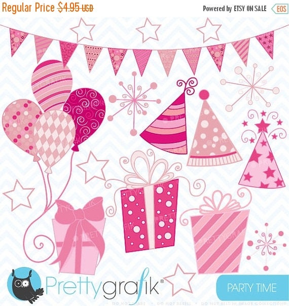 80% OFF SALE Party time clipart commercial use, vector graphics, digital clip art, digital images - CL410 Il_570xn