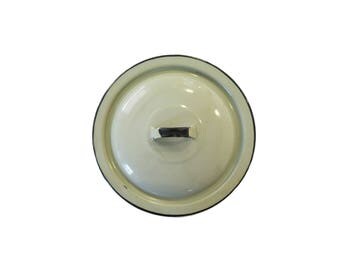 Vintage Large Green Enamel Pot Lid