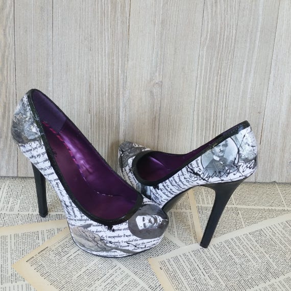 Edgar Allan Poe Heels Poe Shoes Raven Heels Raven Shoes Gothic
