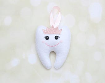 Tooth Fairy Pillow Girl Tooth pillow Tooth fairy pouch Tooth Keeper dentist gift Tooth ornament Name pillow Lost tooth pocket Tooth plush