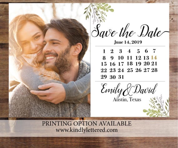 Save-the-Date-Custom Photo Card-Digital File-Printable