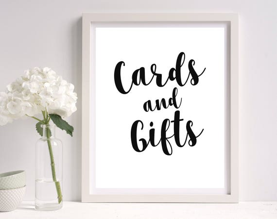 Cards Gifts Sign Printable 8x10 sign Cards and Gifts