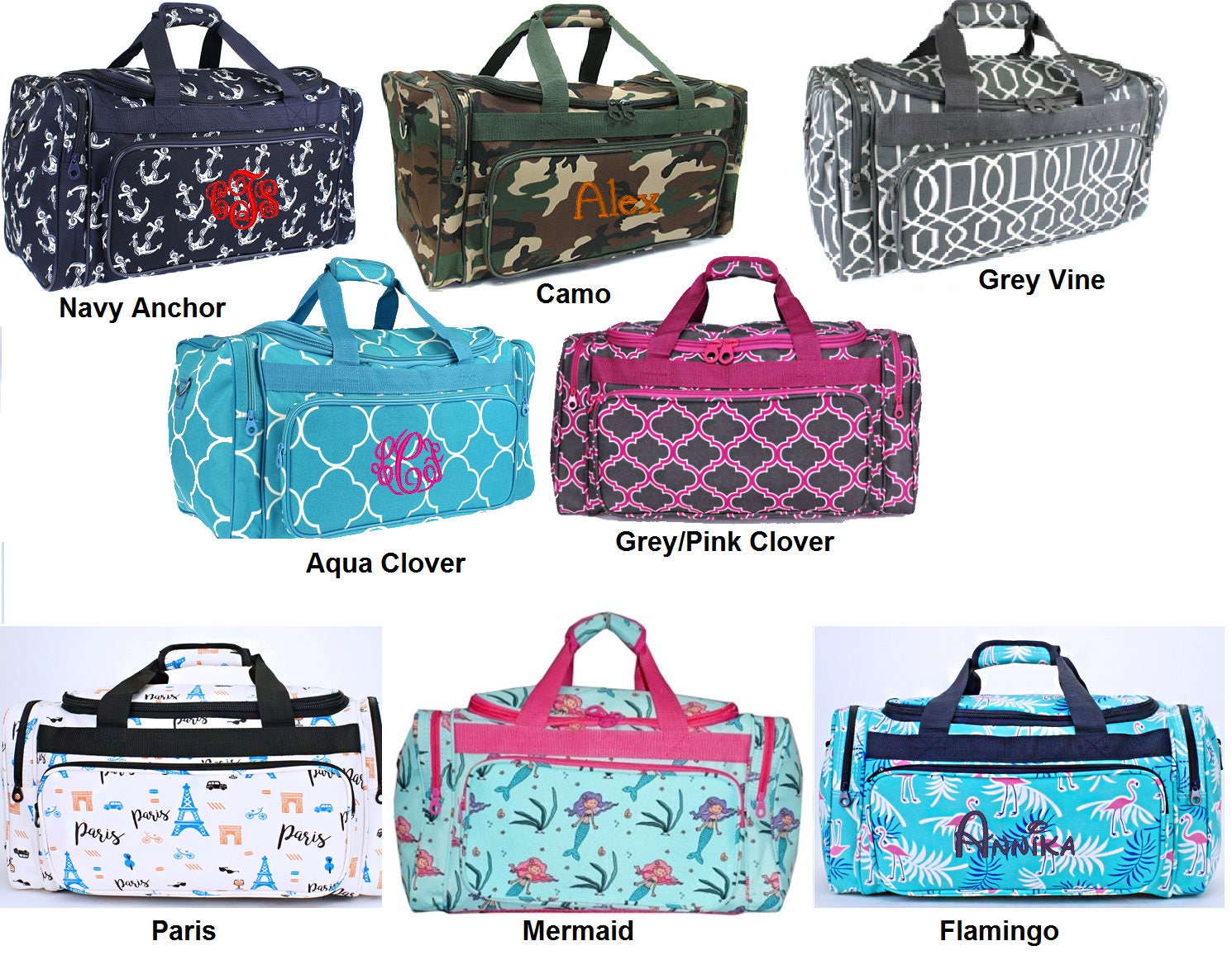 Personalized extra large 23in duffle bags. Great for travel