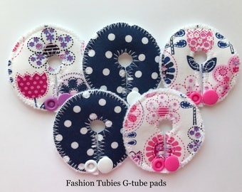 Set of 5 G tube pads / gtube pads / g-tube pads / gtube covers / feeding tube pads / g tube covers / mic-key button cover / AMT mini button
