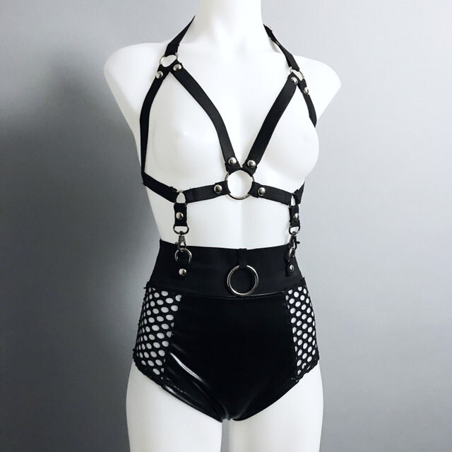 All Nighter Harness Bodysuit - Large/xlarge - Neon Pink