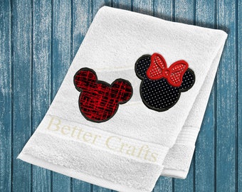 Buy 1 GET 2, Mickey and Minnie mouse embroidery design set, machine embroidery applique design