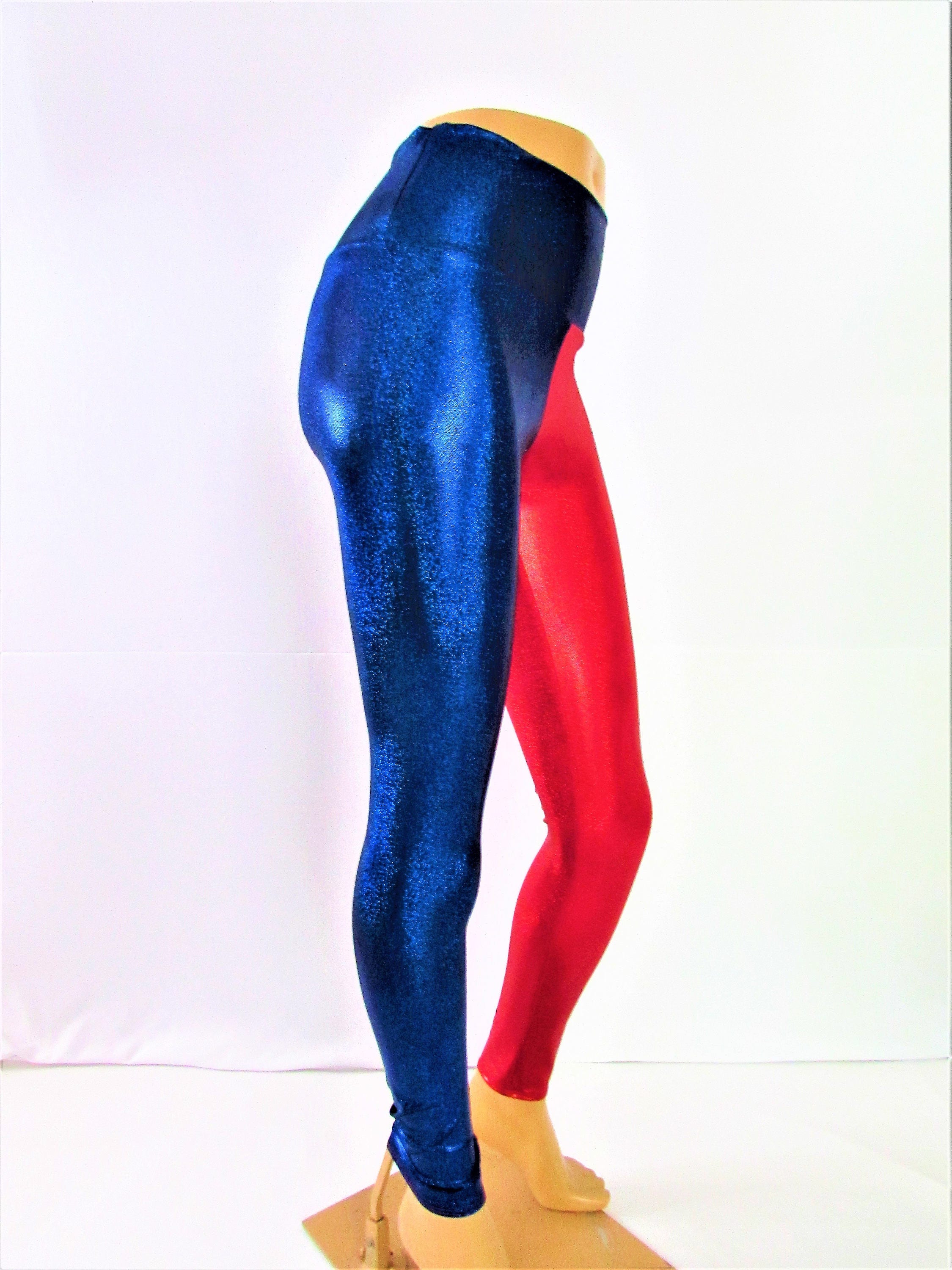 harley quinn red and blue pants