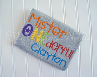 Mr Onederful Shirt, Mister Onederful, Mr Wonderful Shirt, Onederful Birthday, Applique Shirt, First Birthday Shirt, Onederful Party, Boy