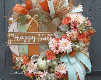 Fall Wreath - Fall Wreath for Front Door - Fall Deco Mesh Wreath - Fall Mesh Wreath - Autumn Door Wreath - Fall Door Wreath - Autumn Wreath