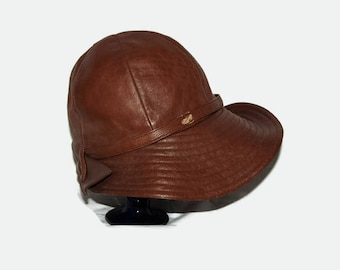 50's brimmed leather hat