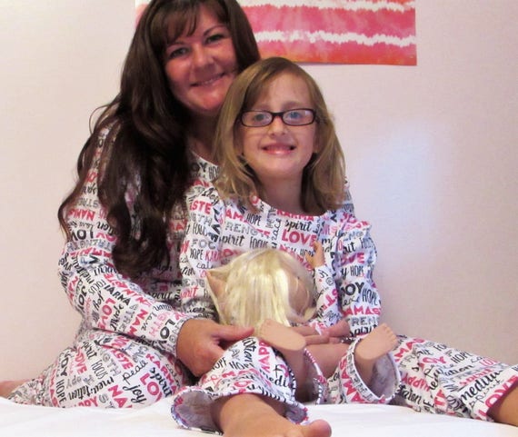 Mommy and me pajamas,womens pajamas,girls pajamas,mommy and me knit pajamas,mommy and me and doll pajamas,yoga pajamas,warm pajamas,