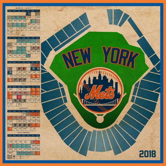 New York Mets 2018 Schedule Print