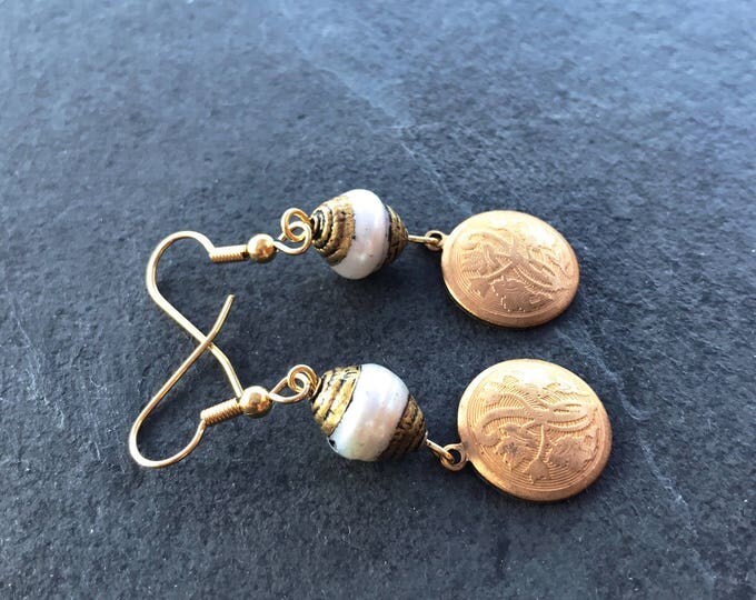 Unique Earrings, Vintage Earrings, Tibetan Earrings, Turquoise Earrings, Handcrafted Earrings, Handmade earrings, Gold Earrings, Earrings