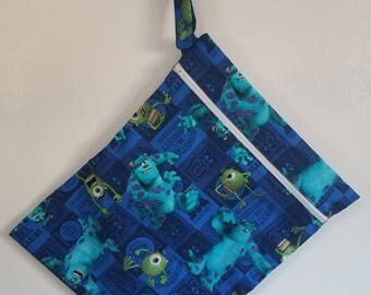 1 Eco Friendly Large or Medium Single or Double Pocket Wet Bag, Snack Bag, Gift Bag, Swimming Bag, Diaper Bag