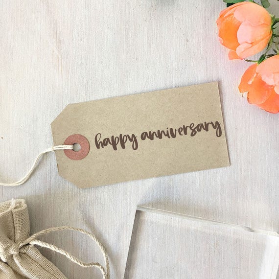 Happy Anniversary Stamp Modern Calligraphy Wedding