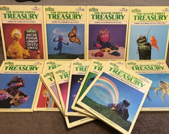 Vintage The Sesame Street Treasury Near Complete Hardback Book Set Lot 14 Great Condition