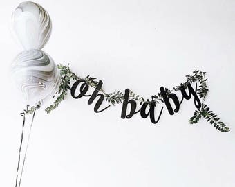 Glitter 'oh baby' Banner for Baby Shower or Gender Reveal Party