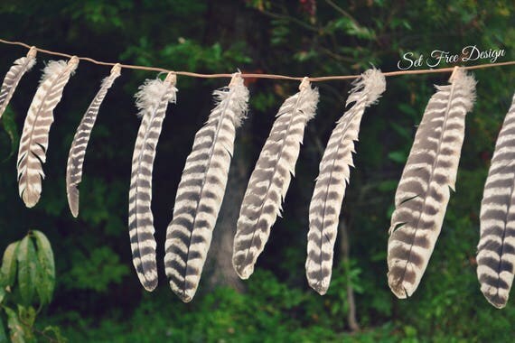 Items similar to Feather Garland Made With Naturally Shed 