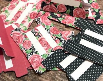 Planner Tabs - Set of 15. Floral Splendour
