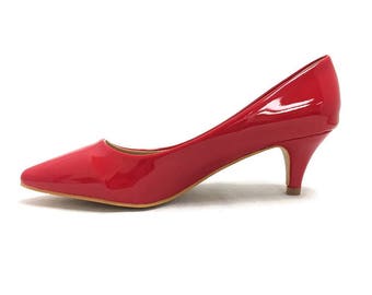 red oxford pumps