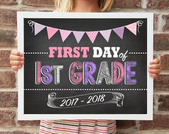 1st Grade, Back to School Poster, DIGITAL Printable File, FIRST Day & LAST Day includ. 4 Sizes: 8x10", 11x14", 16x20", 20x30" includ.