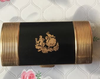 Vintage cigarette holder vintage cigarette case Regency 1960s cigarette case 1950s black trinket box marraige proposal ladies cigarette case